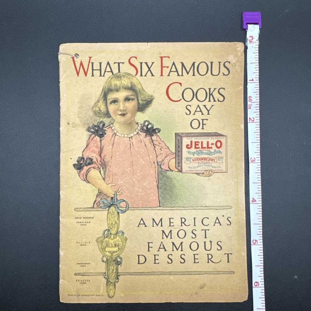 Vintage 1912 Jell-O Advertising Recipe Booklet What Six‎ Famous Cooks Say Litho